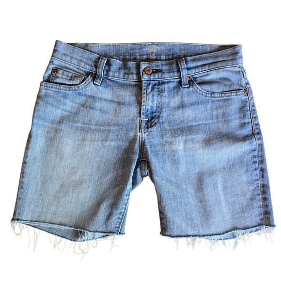 7 For All Mankind low rise cutoff denim shorts size 26 - Picture 1 of 11